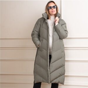 Seraphine Adena | Long Maternity & Babywearing Puffer Coat - Khaki, NWT
